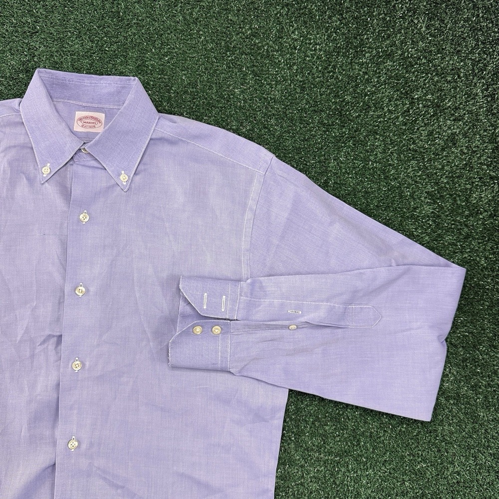 Brooks Brothers Makers 1818 Men's Long Sleeve Button Dress Shirt Size Large Slim